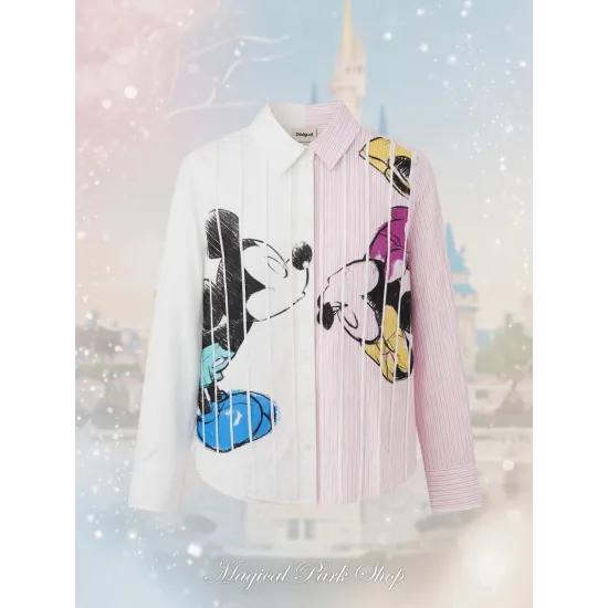 Disney x Desigual Mickey Minnie bicolor shirt for women Desigual & Disney