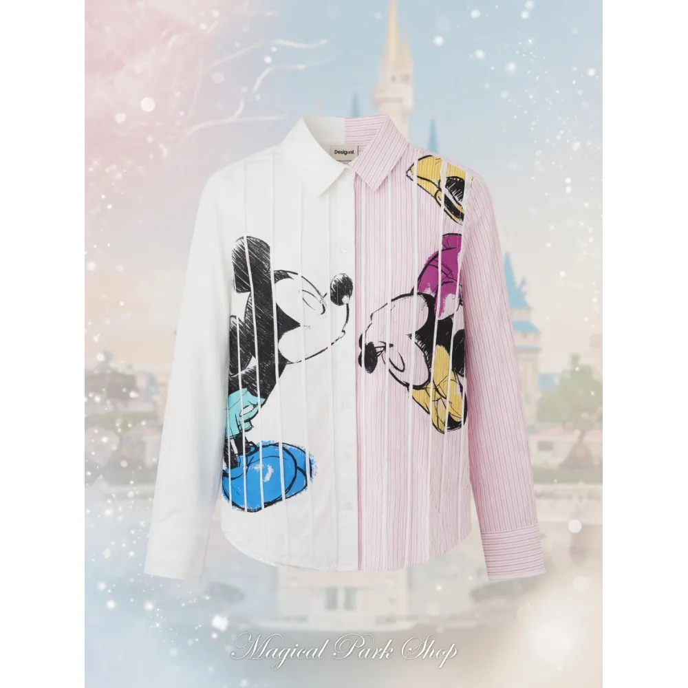 Disney x Desigual Mickey Minnie bicolor shirt for women Desigual & Disney