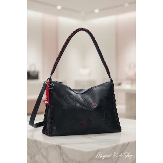 Disney x Desigual Mickey black handbag with heart details