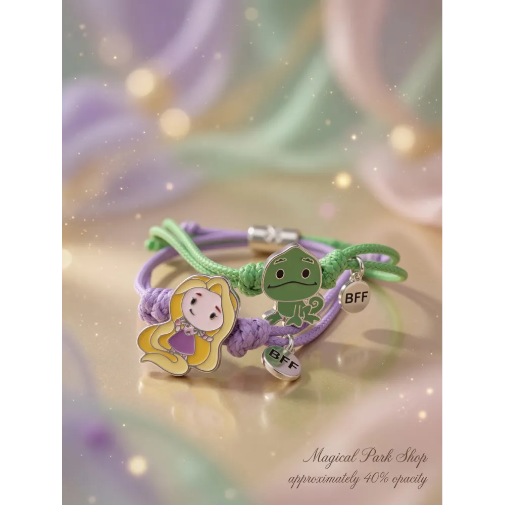 Bracelets BFF Disney Raiponce et Pascal pastel duo d’amitié Disneyland Paris