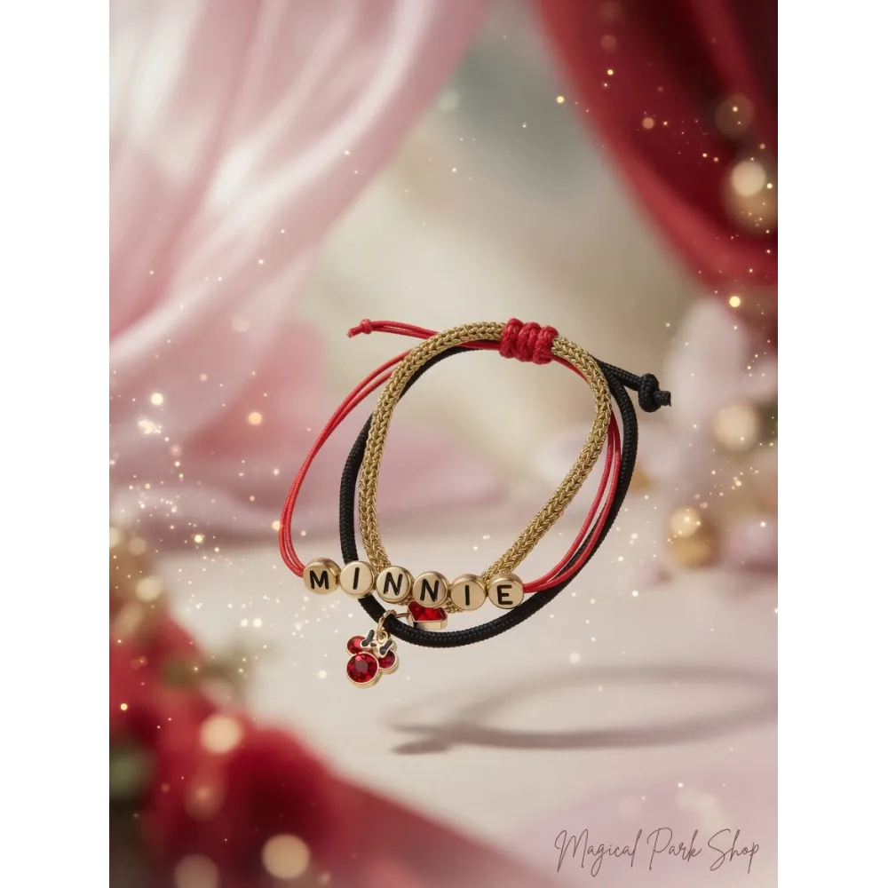 Bracelets Minnie Disney – Lot de Bracelets Ajustables Disneyland Paris