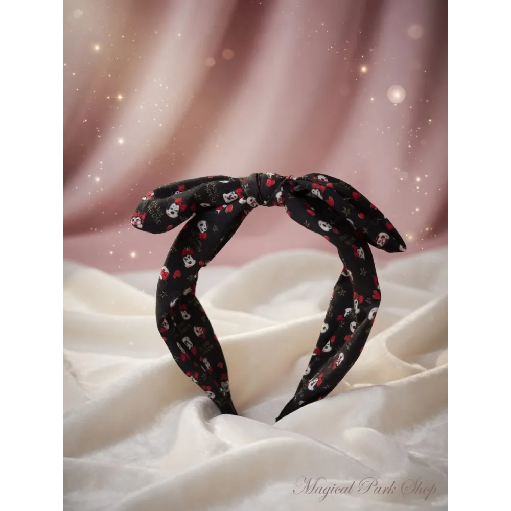Minnie Mouse Disney Black Headband with Bow - Disneyland Paris