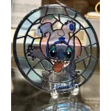 Disney stained glass locket decoration – Mickey & Minnie, Stitch or Tinker Bell-Arribas