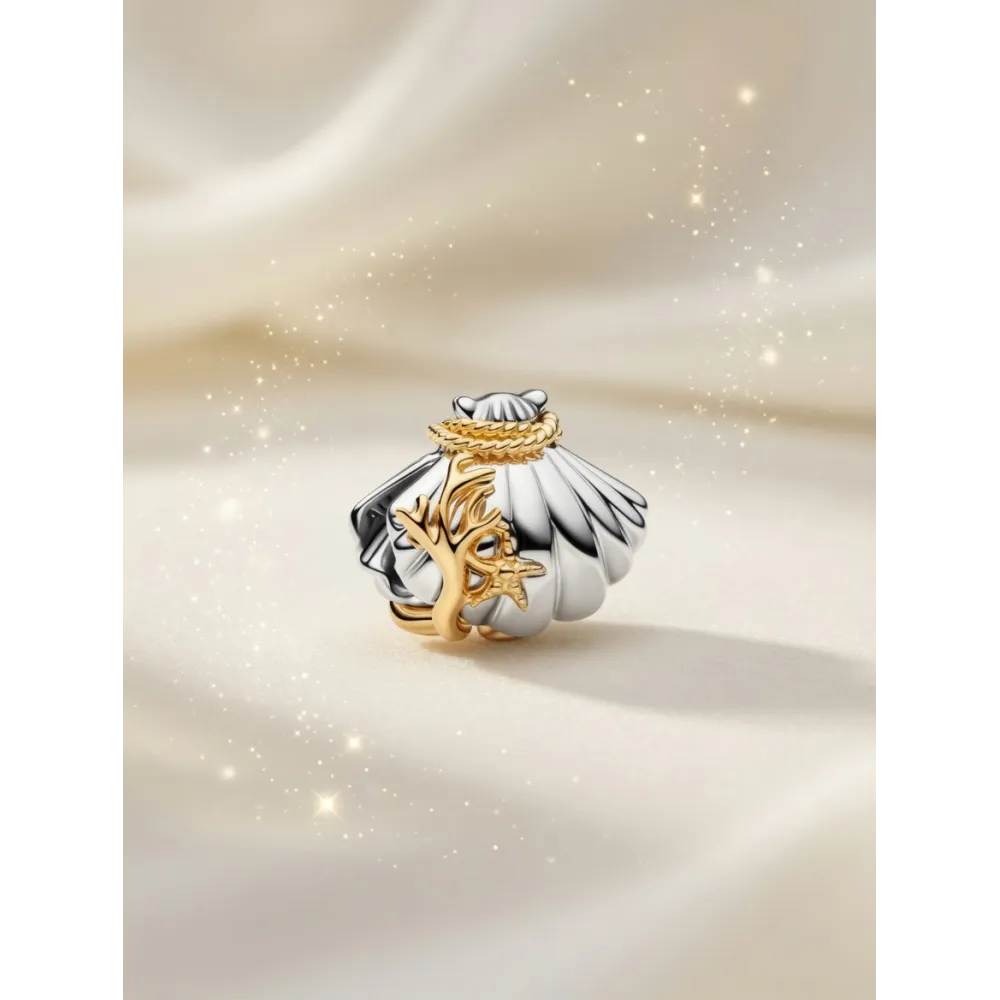 Encanto Pandora Princesas Disney Concha de Ariel y Diamante Sintético