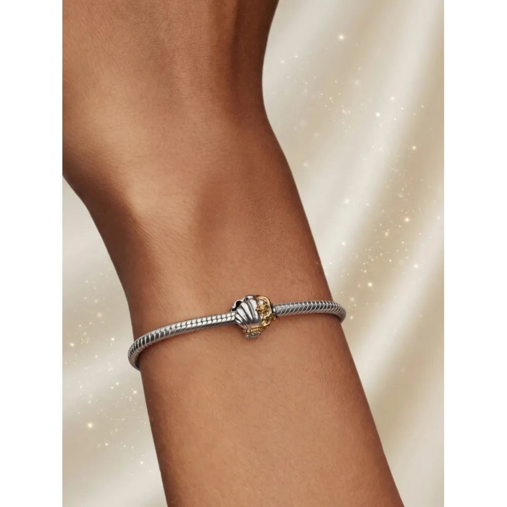 Anhänger Pandora Princesses Disney Muschel von Ariel und Synthetischer Diamant