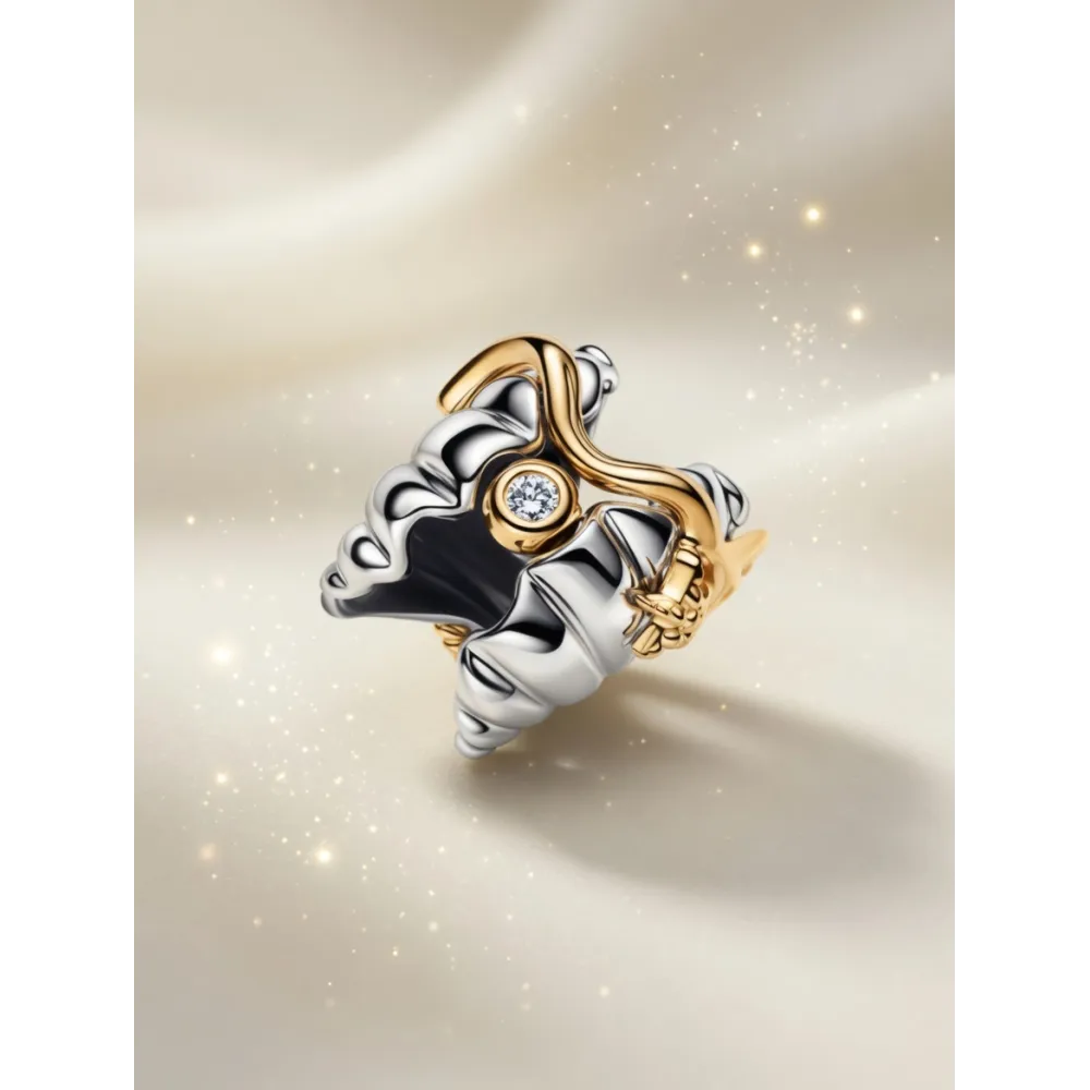 Anhänger Pandora Princesses Disney Muschel von Ariel und Synthetischer Diamant