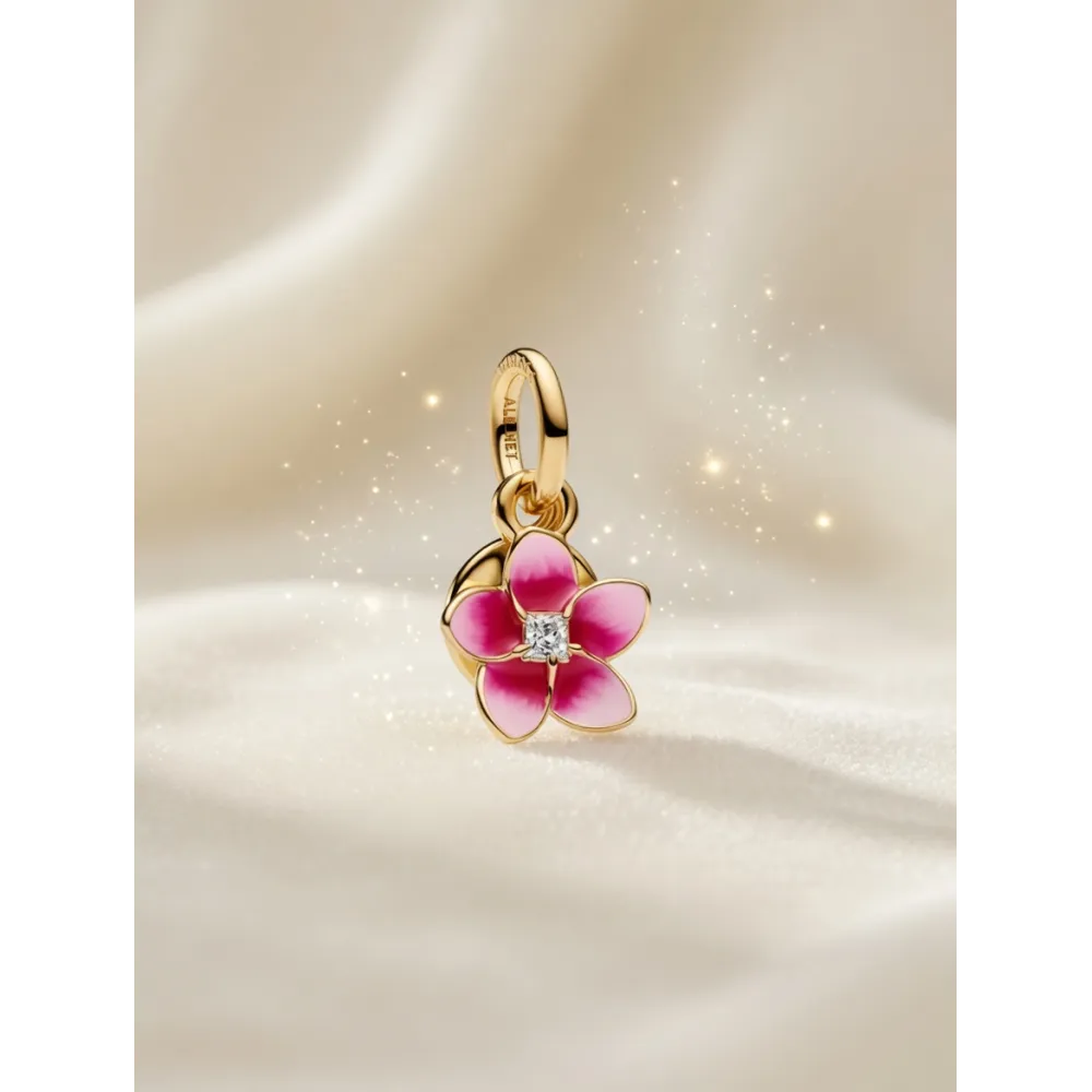 Charm Pandora Pendant Disney Vaiana Plumeria Flower Gold- Moana