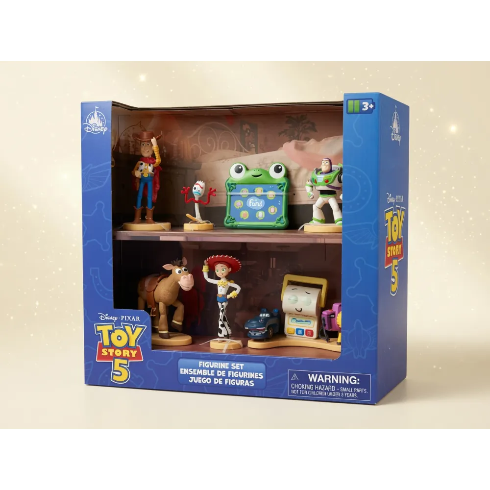 Toy Story 5 Disney Pixar Figurine Set – Woody, Buzz l’Éclair, Jessie and Their Friends