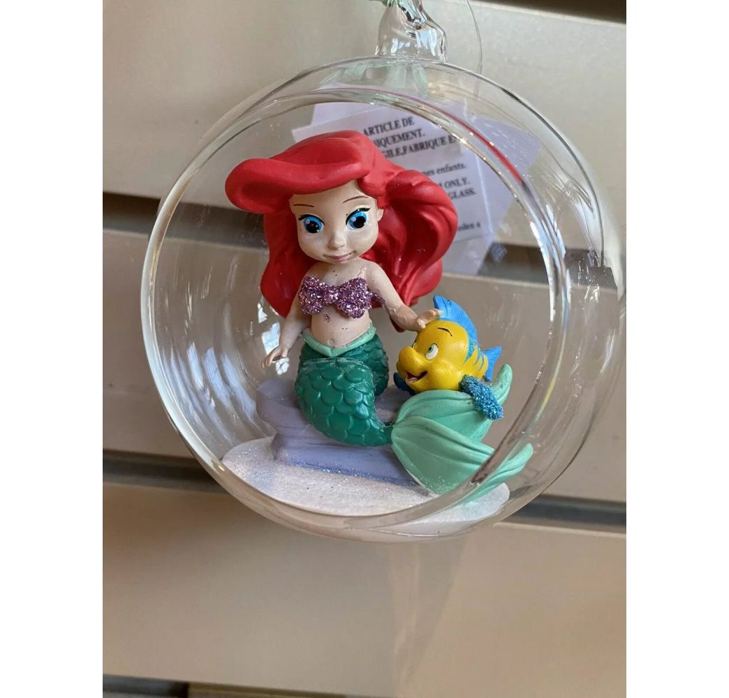 Disney Boule Noel à suspendre Animators Ariel et Polochon Disneyland Paris