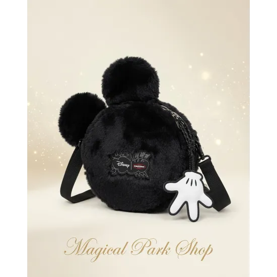 Disney x Eastpak Mickey Plüsch Umhängetasche Schwarz mit 3D-Ohren