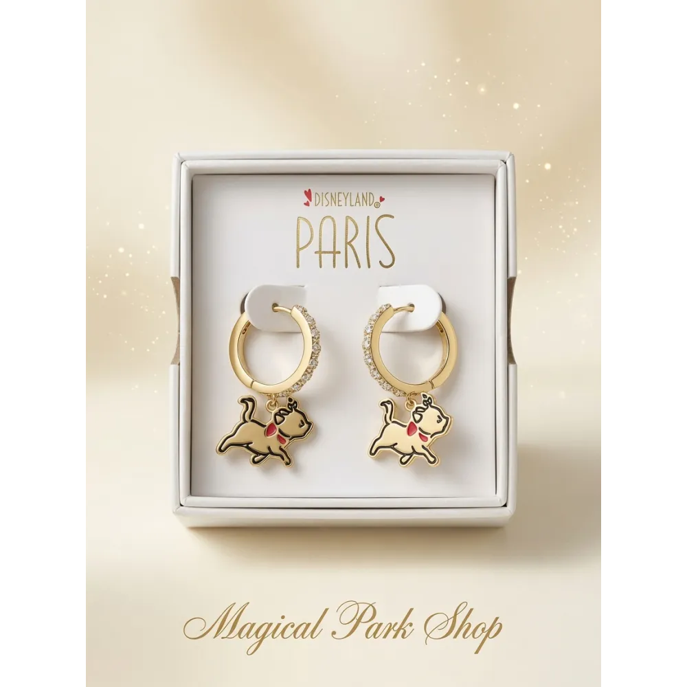 Gold-Plated Earrings Marie The Aristocats – Official Disneyland Paris