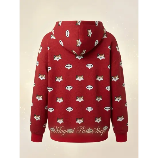 Zipped Hoodie Baymax and Mochi Red – Disneyland Paris