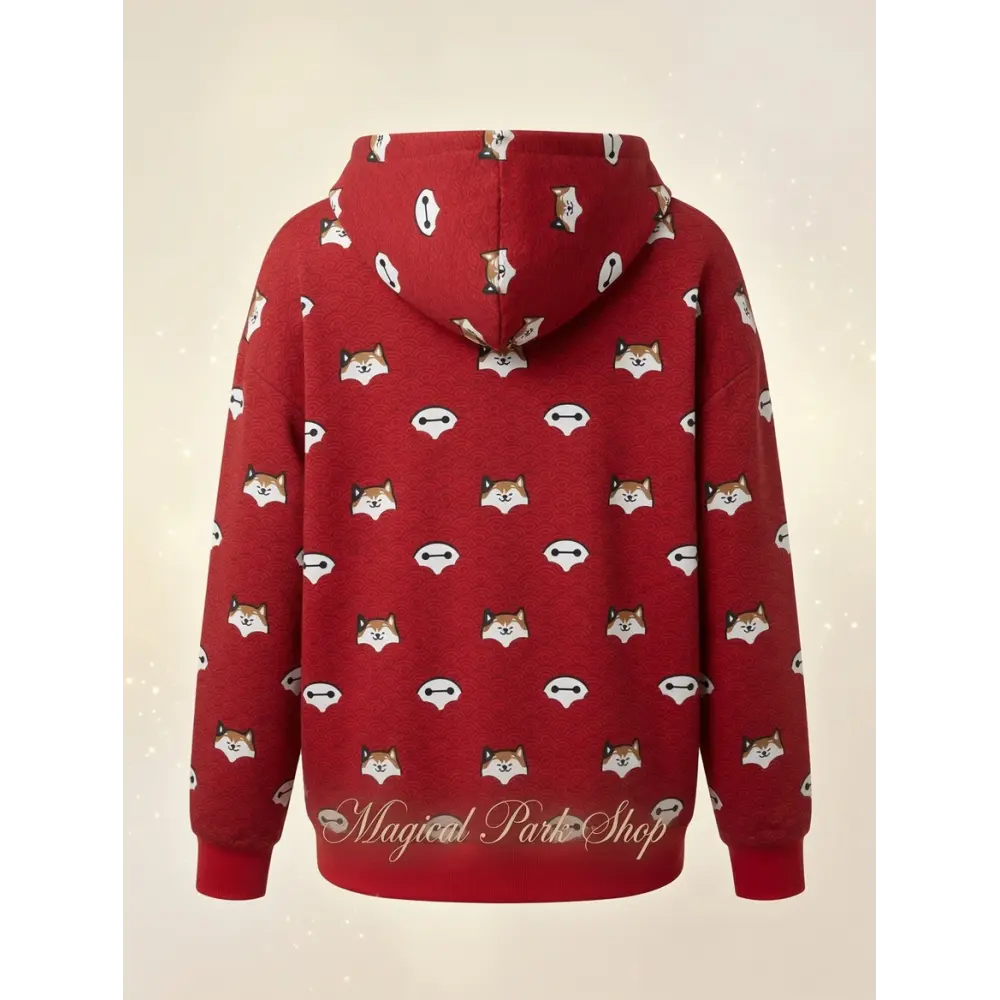 Sudadera con Capucha con Cremallera Baymax y Mochi Roja – Disneyland Paris