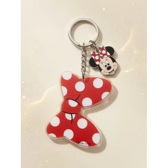 Porte-clés Minnie Mouse & nœud rouge à pois – Disneyland Paris