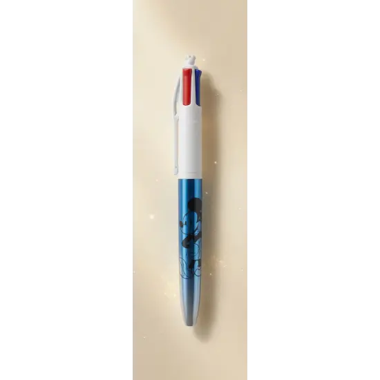 BIC 4-Farben Kugelschreiber Mickey Mouse metallblau – Disneyland Paris
