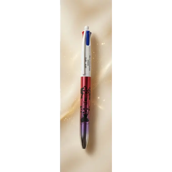 Stylo BIC 4 Couleurs Minnie rouge métallisé – Disneyland Paris