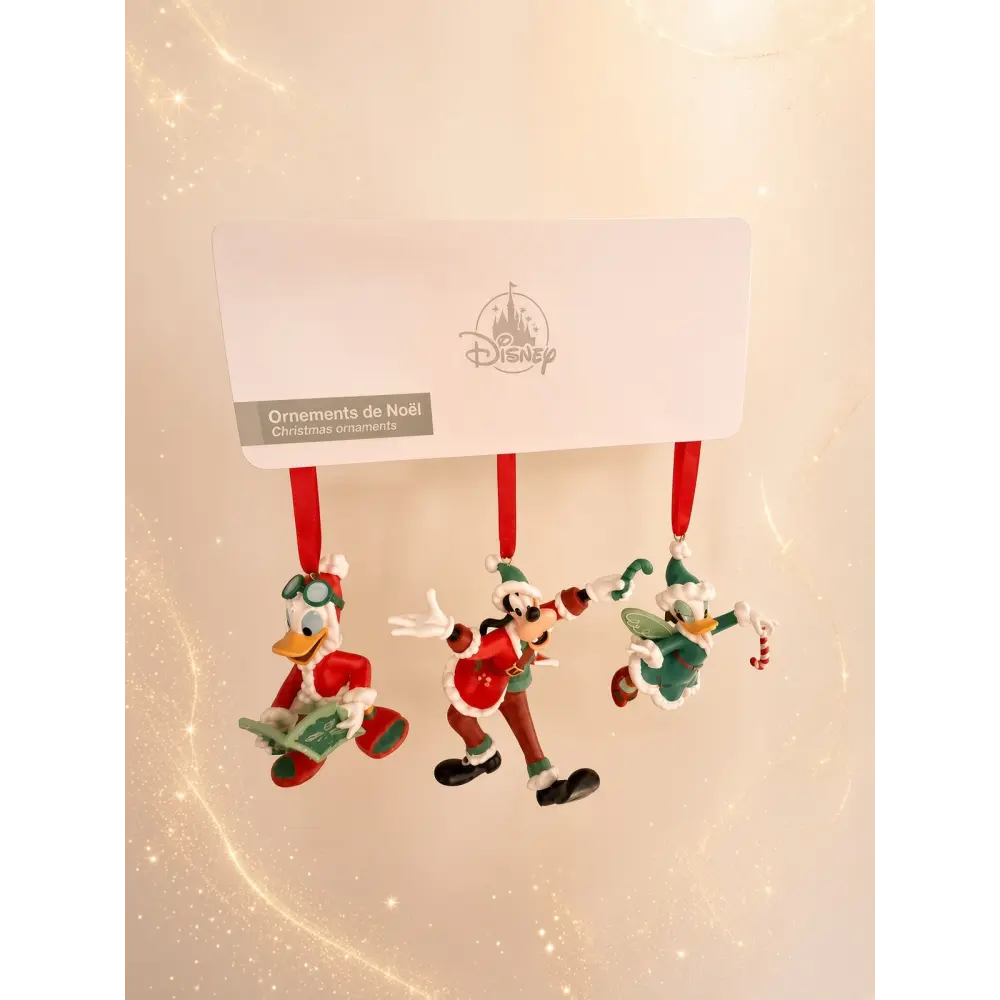 Juego de 3 adornos de Navidad Disney – Donald, Goofy y Daisy