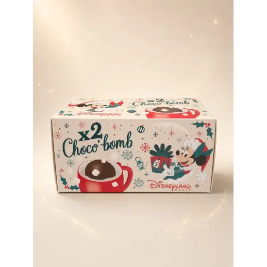 2 Choco’bomb Minnie de Navidad – Chocolate negro y mini malvaviscos – Disneyland Paris