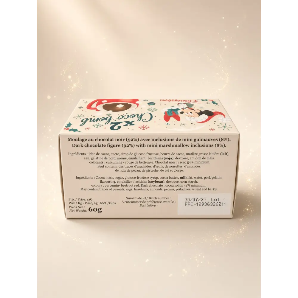 2 Choco’bomb Minnie de Noël – Chocolat noir & mini-guimauves – Disneyland Paris