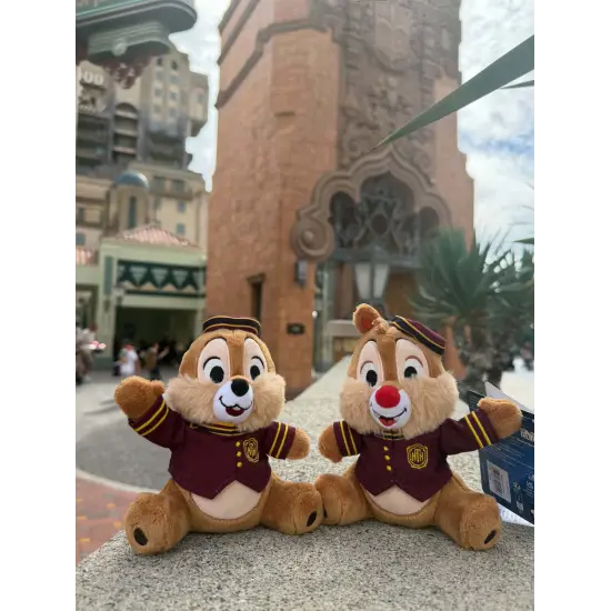 Peluches Tic & Tac en tenue Hollywood tower Hotel – Disney