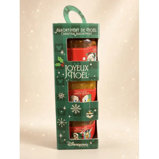 Disneyland Paris Weihnachts-Gourmet-Geschenkset – 3 Konfitüren und Schoko-Hazelnuss-Aufstrich – 360 g