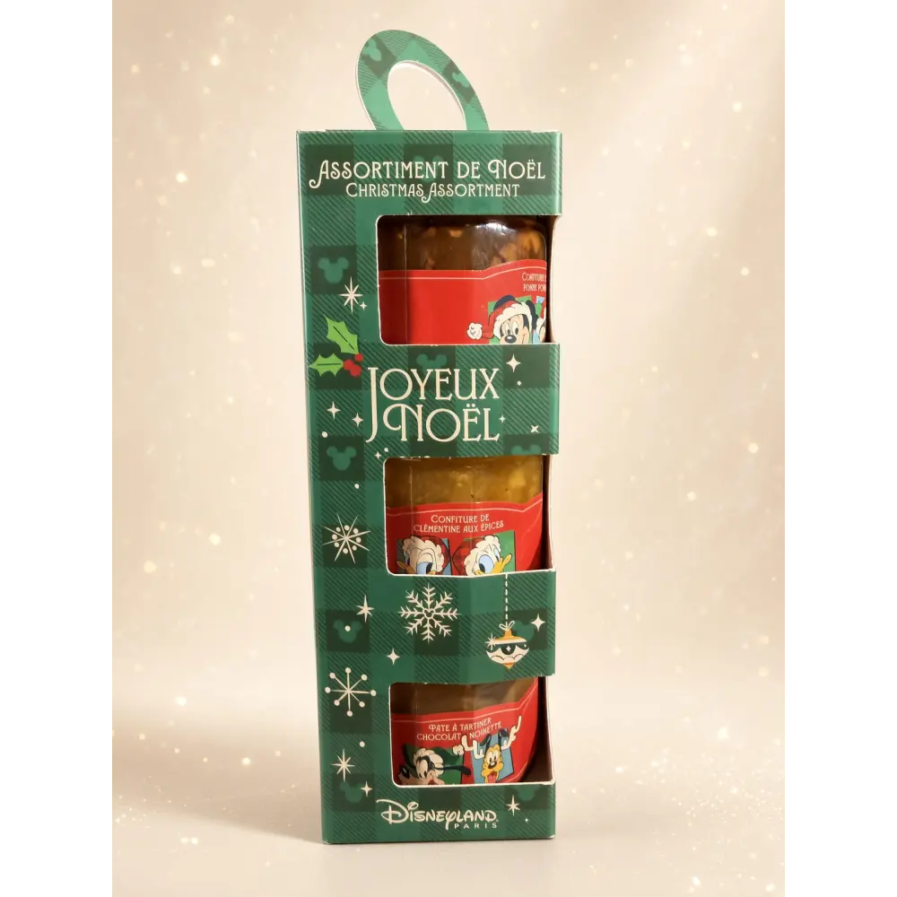Disneyland Paris Weihnachts-Gourmet-Geschenkset – 3 Konfitüren und Schoko-Hazelnuss-Aufstrich – 360 g