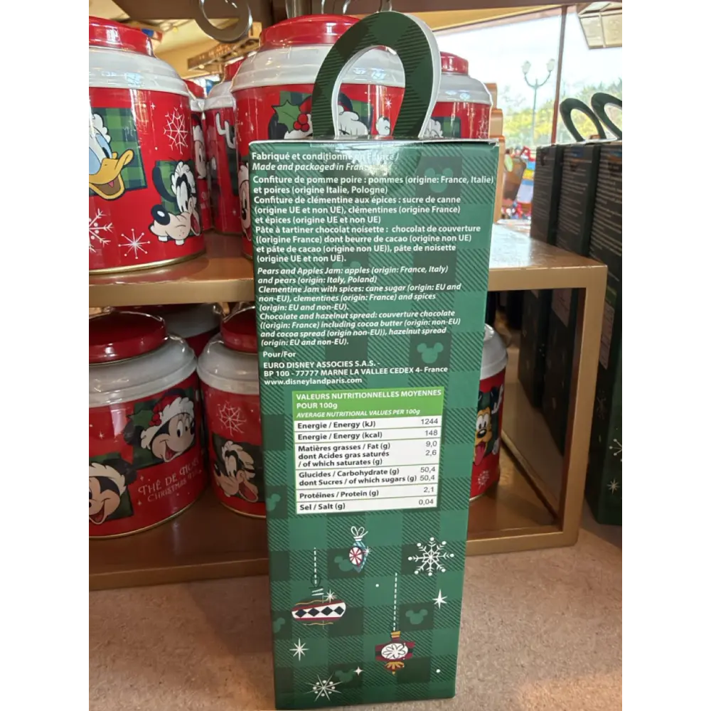 Disneyland Paris Weihnachts-Gourmet-Geschenkset – 3 Konfitüren und Schoko-Hazelnuss-Aufstrich – 360 g