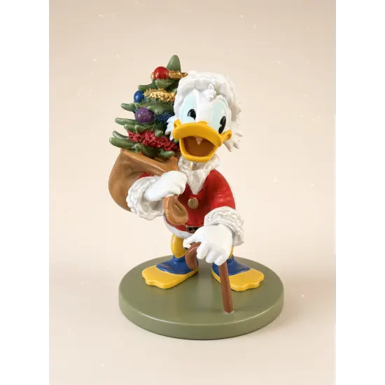 Scrooge McDuck Santa Claus figurine with Christmas tree – Disneyland Paris