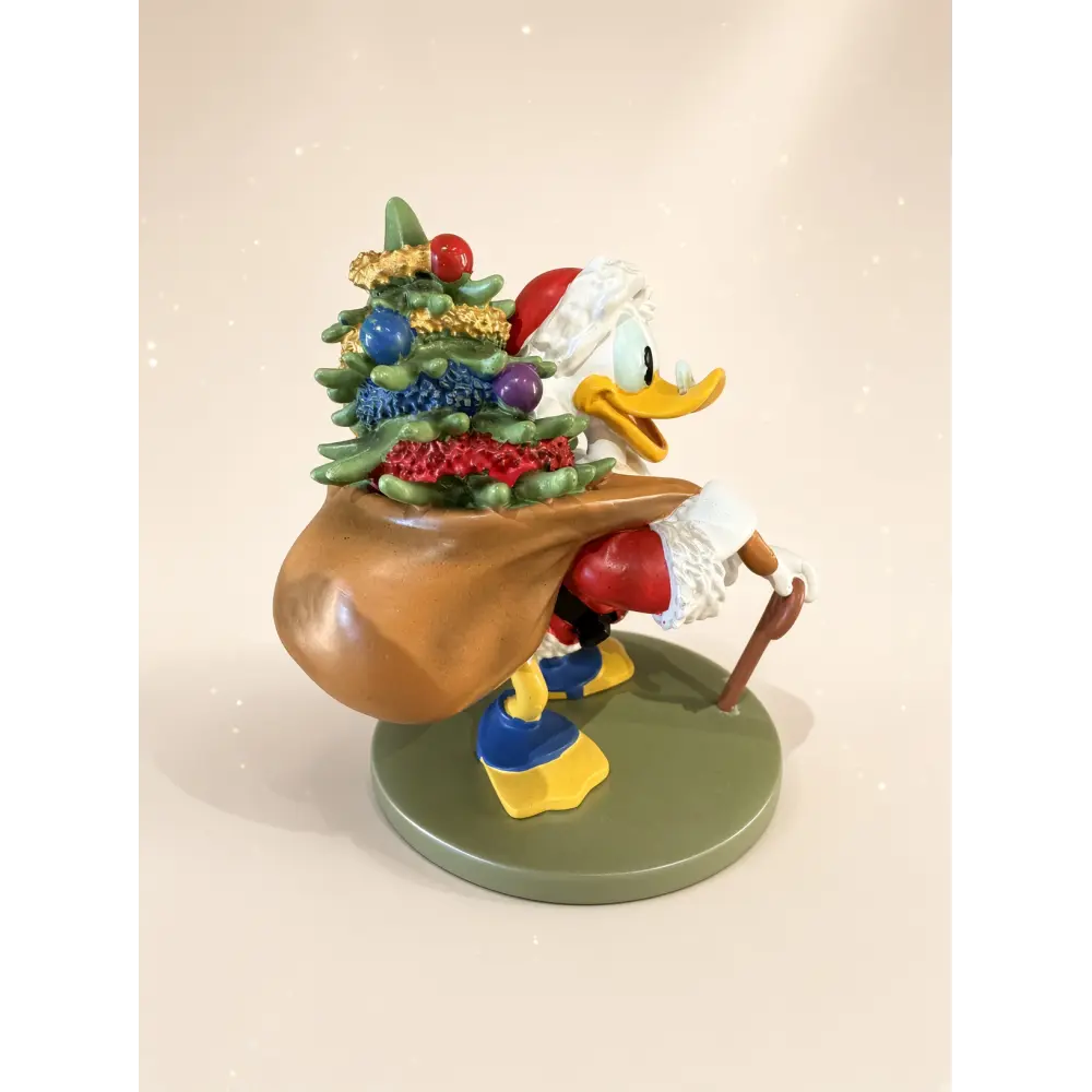 Dagobert Duck Weihnachtsmann-Figur mit Weihnachtsbaum – Disneyland Paris