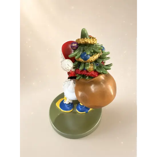 Dagobert Duck Weihnachtsmann-Figur mit Weihnachtsbaum – Disneyland Paris