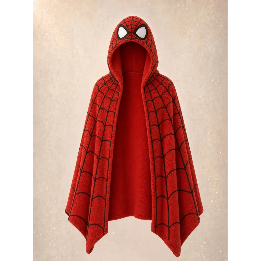 Manta con capucha Spider-Man Marvel roja – 150 × 85 cm