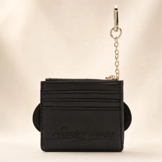 Schwarzer Mickey Mouse Kartenhalter mit Karabiner – Disney
