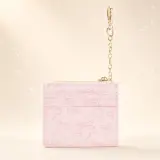 Disney Princess pink card holder with bow patterns and clasp
