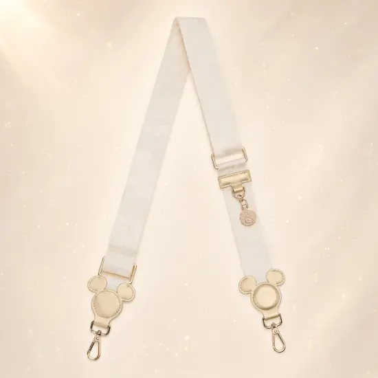 Verstellbarer Mickey-Taschentrageriemen in Ecru und Gold – Once Upon a Bag Disney
