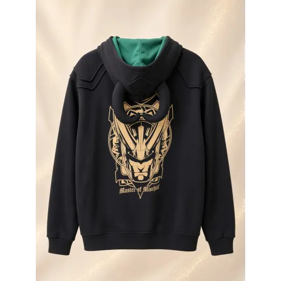 Loki Hoodie-Weste Marvel – Grüne Zip-Sweatjacke mit Asgard-Motiv Disneyland Paris