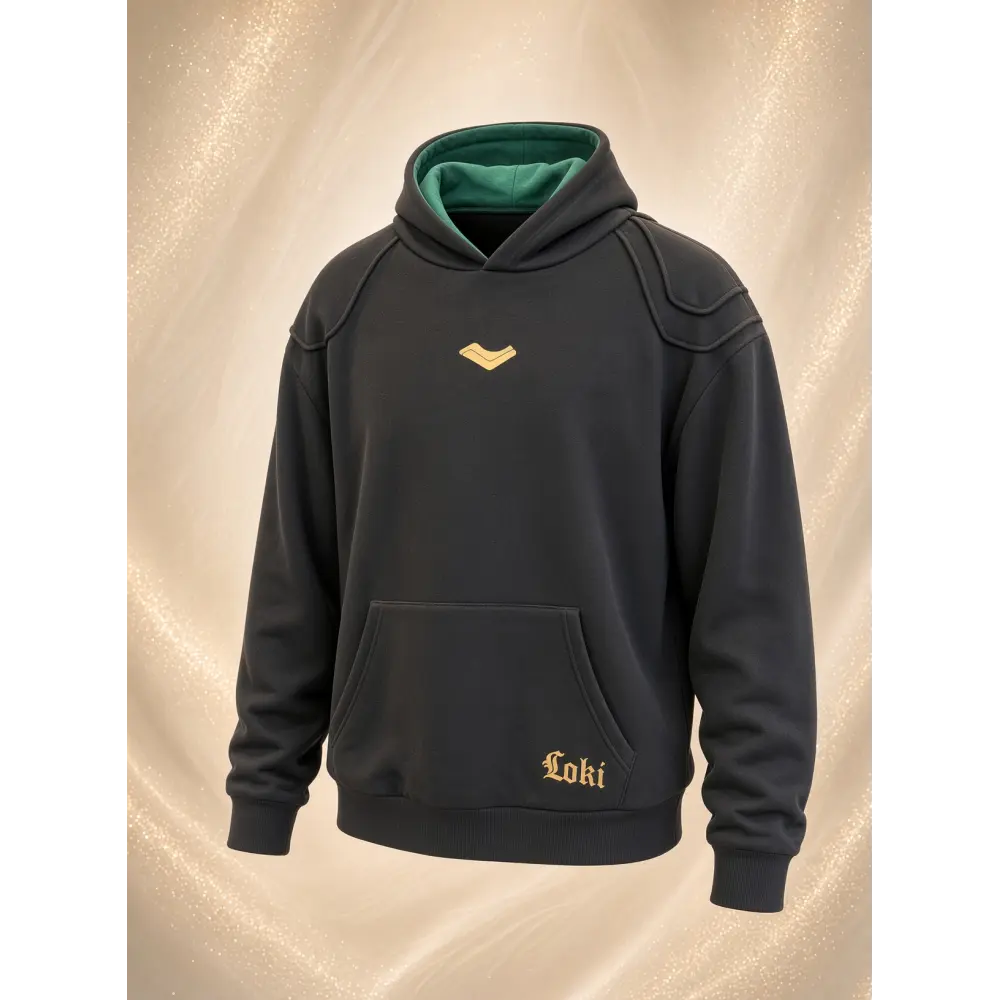 Loki Hoodie-Weste Marvel – Grüne Zip-Sweatjacke mit Asgard-Motiv Disneyland Paris