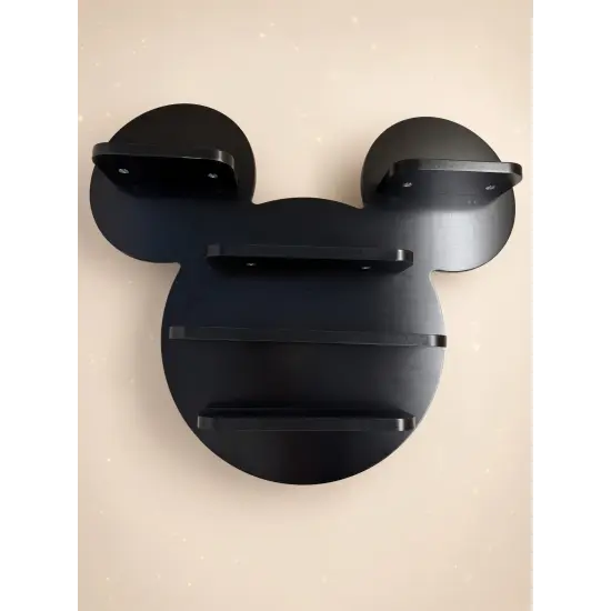 Black Mickey Mouse wall shelf with five shelves