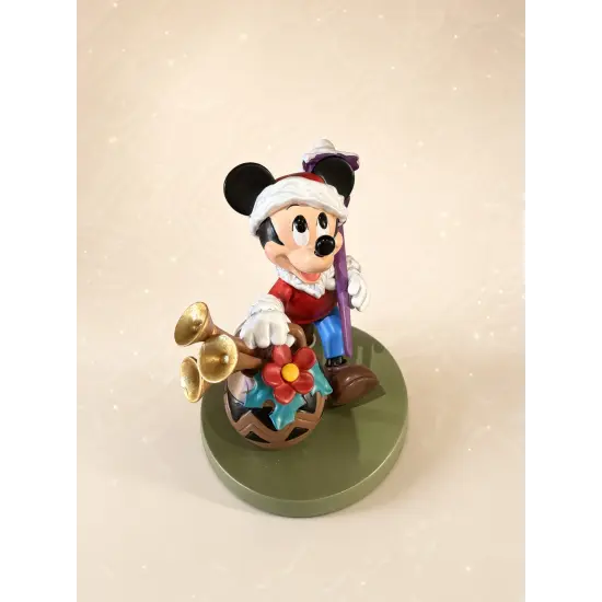 Mickey Weihnachtsmann-Figur mit Laterne und Trompeten – Disneyland Paris
