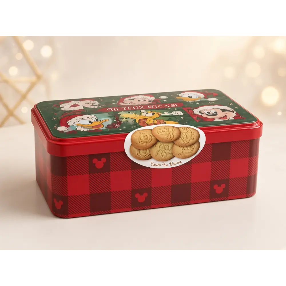Caja de 60 galletas de mantequilla de Mickey y sus amigos – Navidad Disneyland Paris – 315 g