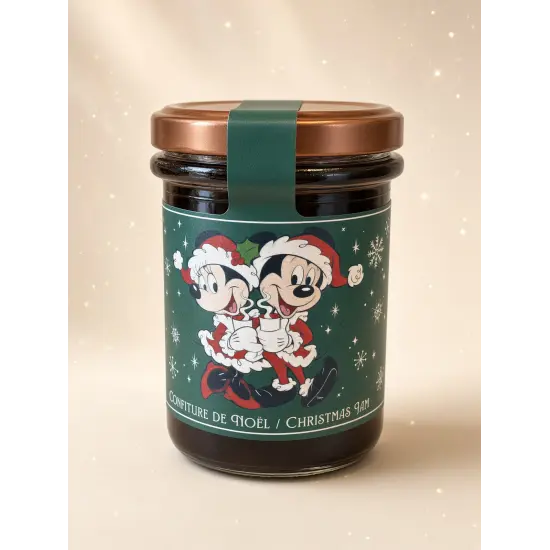 Mermelada ecológica de Navidad Mickey y Minnie – Frutos rojos y canela – Disneyland Paris – 220 g