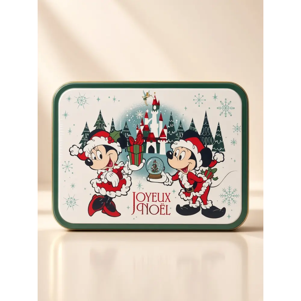 Caja metálica de caramelos aromatizados Mickey y Minnie – Feliz Navidad Disneyland Paris – 125 g