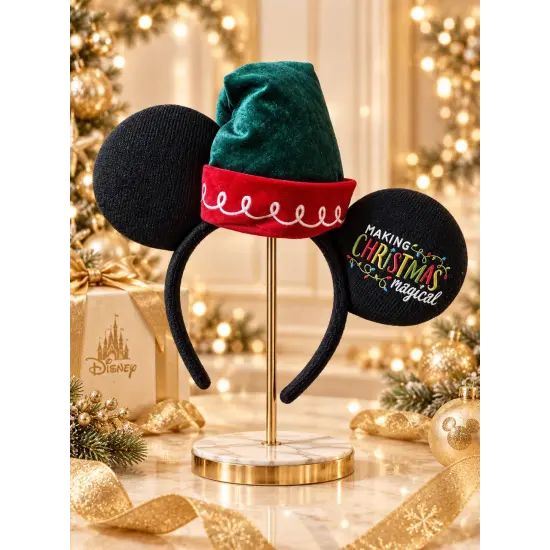 Diadema de orejas de Mickey de Navidad con gorro de elfo – Making Christmas Magical