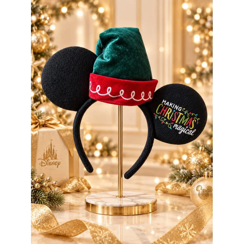 Diadema de orejas de Mickey de Navidad con gorro de elfo – Making Christmas Magical