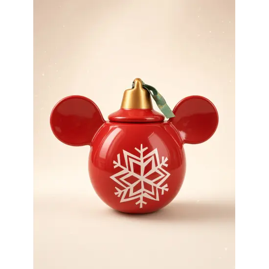 Vela roja de Mickey con forma de bola de Navidad y aroma a pan de jengibre – Disneyland Paris