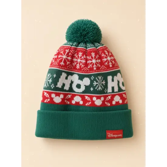 Gorro de Navidad de Mickey verde y rojo con pompón – Disneyland Paris