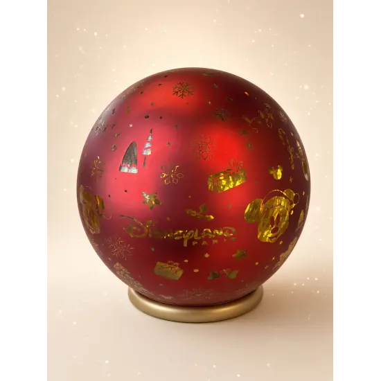Disney Christmas Light-Up Lantern – Red and Gold Mickey Ball