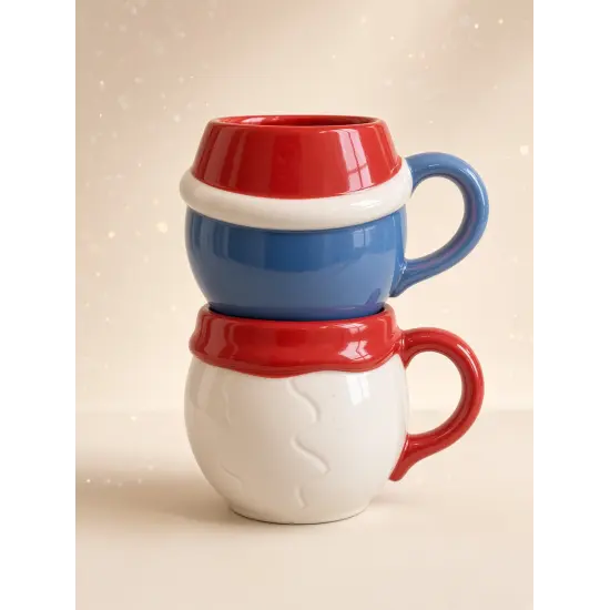 Juego de 2 tazas apilables Stitch – Muñeco de nieve de Navidad