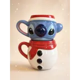 Juego de 2 tazas apilables Stitch – Muñeco de nieve de Navidad