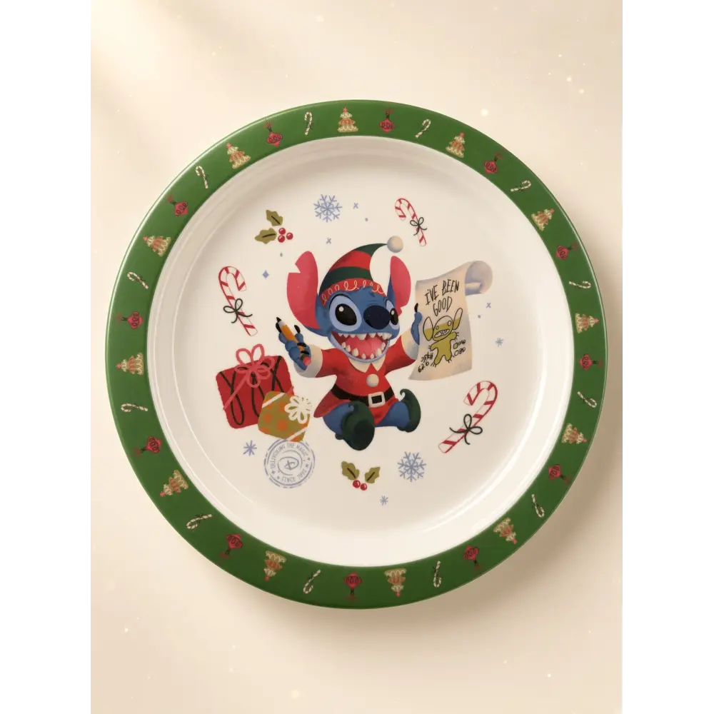 Plato de Navidad de Stitch en melamina – Disneyland Paris