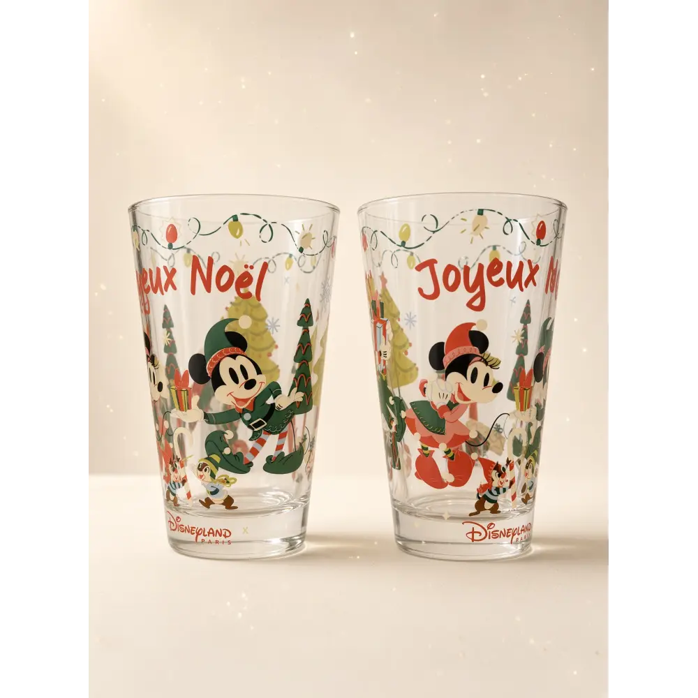 Mickey, Minnie, Tick & Tock Christmas Glass – Disneyland Paris